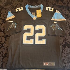 Nike Black and Light Blue Panthers Jersey